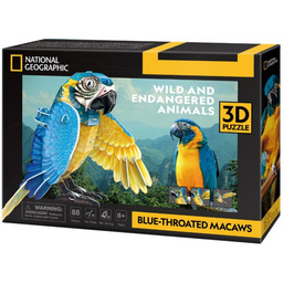 Puzzle 3D National Geographic: Papuga Ara Szafirowa (88