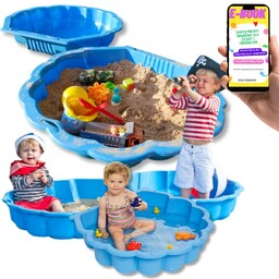 Xxl Duża Piaskownica Basen 2W1 Muszelka Premium Prezent