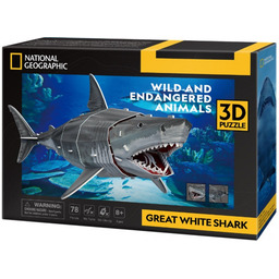 Puzzle 3D National Geographic: Rekin Żarłacz Biały (78