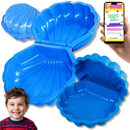 PIASKOWNICA ZAMYKANA Duża MUSZELKA XXL Plastikowa z Pokrywą