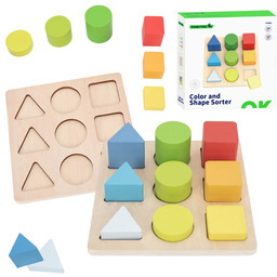 TOOKY TOY Drewniany Sorter Kształtów i Kolorów Układanka