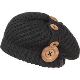 Beret z Dzianiny Nelly by Chillouts, czarny, One