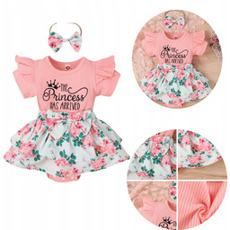 Body niemowlęce sukienka w kwiaty sukieneczka niemowlęca 80