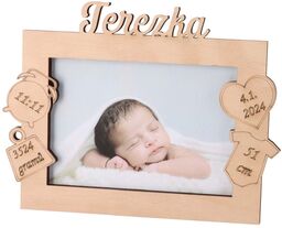 ČistéDřevo Ramka drewniana na zdjęcie z imieniem