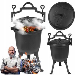 Kociołek Żeliwny Garnek Myśliwski Węgierski Na Ognisko Grill