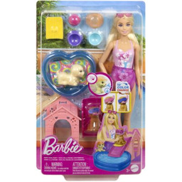 Lalka Barbie Pieski na basenie JBF35