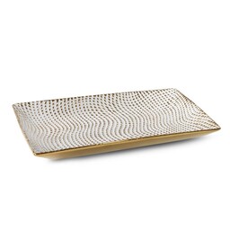 Eurofirany Patera ceramiczna 35x20x4 Verda biała złota