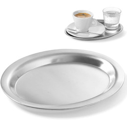 Taca do serwowania kawy stalowa owalna 26.5x19.5cm