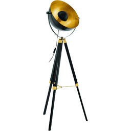 EGLO lampy podłogowe, drewno, stal, 60 W, czarny,