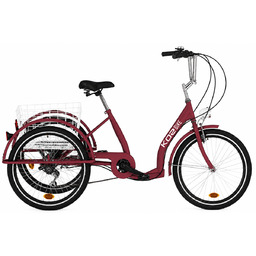 Rower trójkołowy miejski Kozbike 24'' 6 biegów wiśniowy