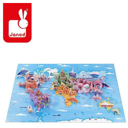 Janod, puzzle, z figurkami 3D Cuda świata, 350