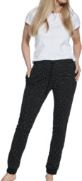 Bawełniane spodnie damskie do piżamy Cornette 909/02 czarne
