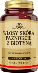 Solgar Włosy Skóra Paznokcie z biotyną, 120 tabletek