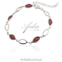 ankabizuteria.pl BIŻUTERIA - Srebrna bransoletka z czerwonym opalem