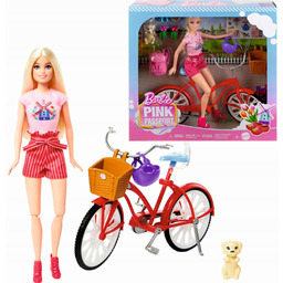 Barbie Pink Passport Holandia Zestaw Lalka z Rowerem