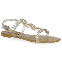 Silikonowe płaskie sandały - SCAVIOLA G-64 ZŁOTE