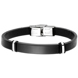 Czarna bransoletka ze skóry naturalnej