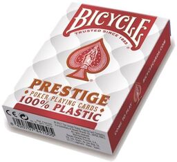 Karty Bicycle Prestige Czerwone 100% Plastik 55 Kart
