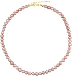ZELDA GOLD Naszyjnik różowe naturalne perły 3w1 obroża