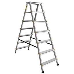 Drabina aluminiowa dwustronna certyfikowana 2x7 stopniowa 150 kg