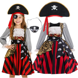Strój Przebranie Piratki Piratka Kostium Piracki Kapelusz