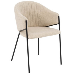 Krzesło tapicerowane beż #6 boucle C-890-1 nogi czarne