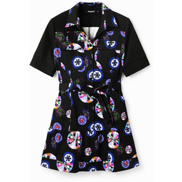 Krótka sukienka koszulowa z nadrukiem w kule Mr.