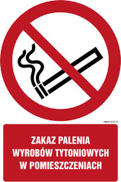 GC088 ZAKAZ PALENIA WYROBÓW TYTONIOWYCH W POMIESZCZENIACH, FN