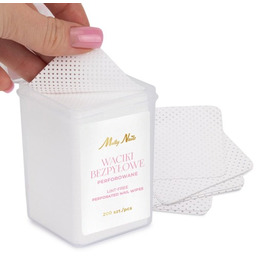 Waciki bezpyłowe perforowane do paznokci Molly Nails białe