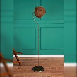 Lampa podłogowa z metalową ramą kolor pomarańczowy czarny