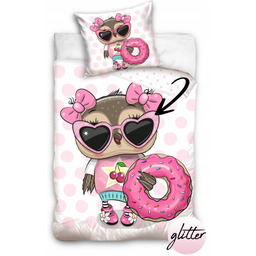 Pościel DZIECIĘCA160X200 Sowa Sówka Donut 100% bawełna