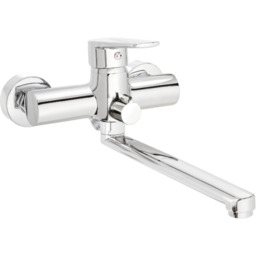 Deante bateria umywalkowo-wannowa ścienna z wydłużoną wylewką, chrom