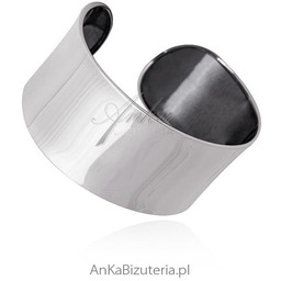 ankabizuteria.pl Sztywna szeroka bransoletka srebrna rodowana PIĘKNA!