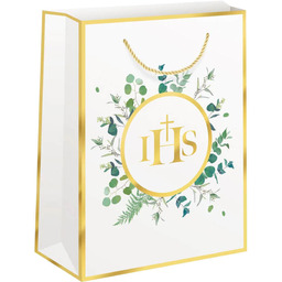 Torebka prezentowa na I Komunię Świętą z eukaliptusem