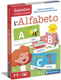 Clementoni - Sapientino-Alfabet-Gra Edukacyjna 3 Lata, Alfabet Flashcards,