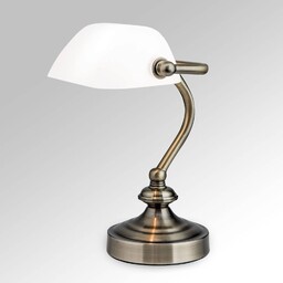 ORION Bankierska lampa stołowa Zora, szklany klosz