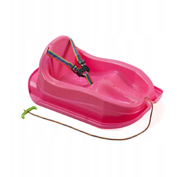 Sanki Plastikowe Dziecięce z Pasami Bezpieczeństwa Różowe