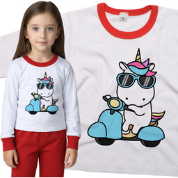 Piżama dziecięca Unicorn Jednorożec Na Skuterze 110/116