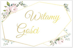 Plakat Weselny z kwiatkami - 90x60 cm