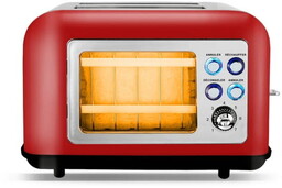 Toster retro z okienkiem TOASTEO GLASS RED