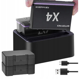 INSTA360 X4 Zamienna Ładowarka Baterii 3-ŁADOWALNA Obudowa Baterii