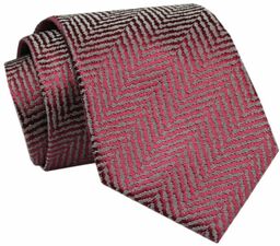 Elegancki, Klasyczny, Męski Krawat -ALTIES- Czerwony, Wzór