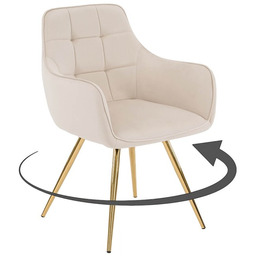 Krzesło obrotowe SC-003 Glamour Welur Beż #5 Nogi