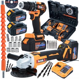 Zestaw Narzędzi Akumulatorowych 5AH 24V 2w1 Szlifierka Wiertarko-wkrętarka
