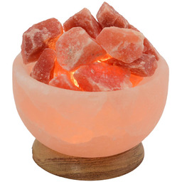 Wagner Life Lampa z kryształu soli, okrągła miska,