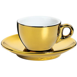 Cilio Filiżanka ze spodkiem do espresso (złota) Roma