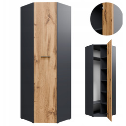 Szafa garderoba CR3-GLOS 64x64 grafit-wotan narożna sypialnia pokój