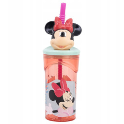 MYSZKA MINNIE RÓŻOWY KUBEK SZKLANKA ZE SŁOMKĄ 3D