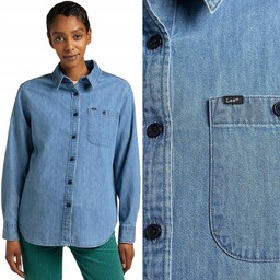 Lee ALL PURPOSE SHIRT Grandpa BLUE DżINS damska