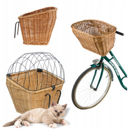 Koszyk Wiklinowy na Rower z Kratą Kosz Transportowy